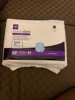 Medline Protection Plus Super Protective Underwear - White with Purple Accent